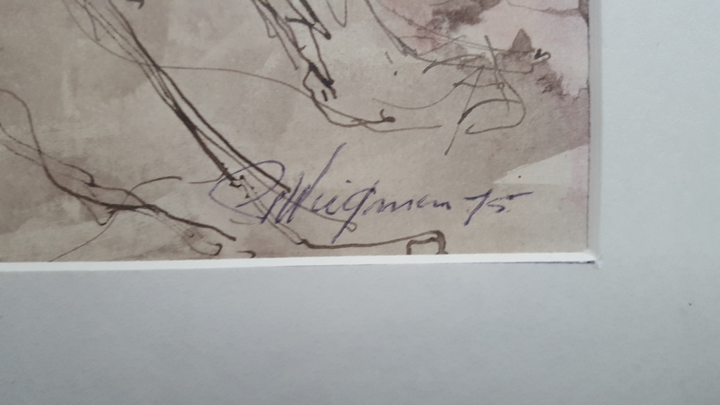 Piet Wiegman (1930-2008) - gemende techniek, gesigneerd en gedateerd '75  kopen? Bied vanaf 1!