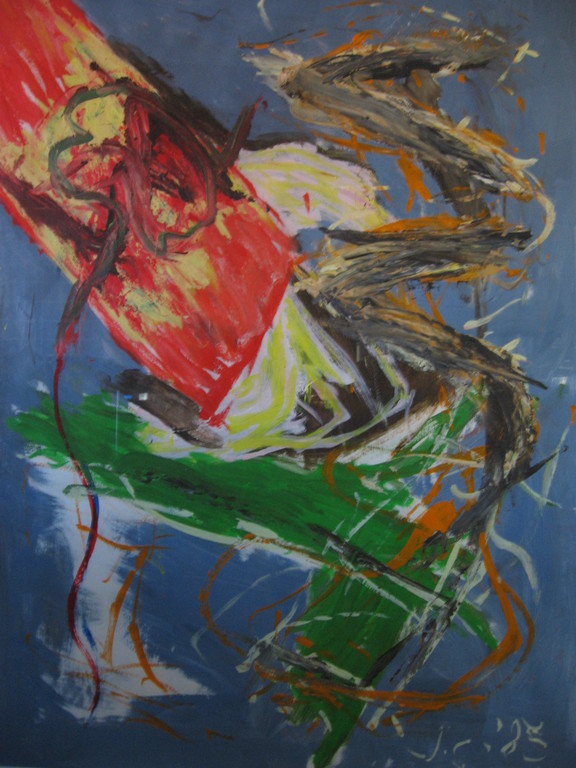 Jan Commandeur: Olie/Acryl op papier, Geen Titel - 1985 kopen? Bied vanaf 369!