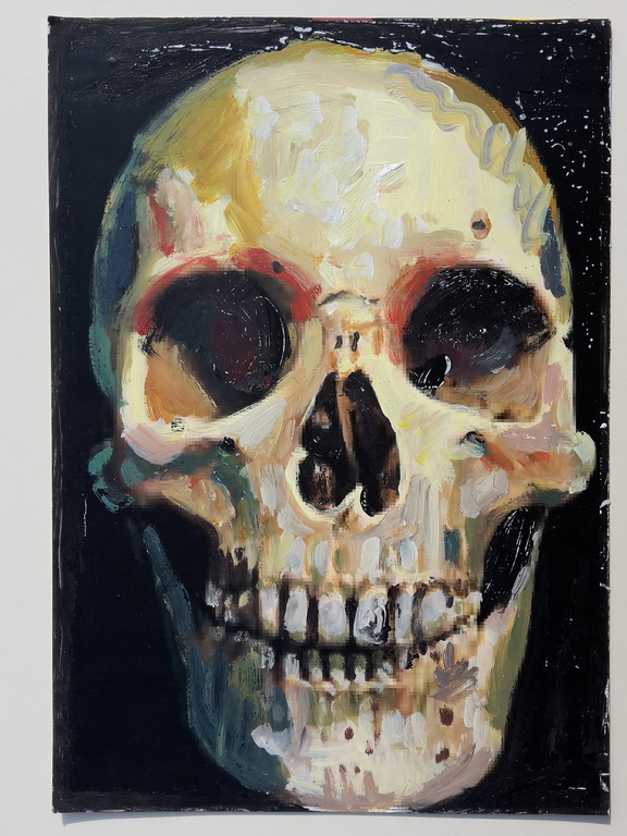 Peter Klashorst - gemengde techniek op papier - Skull kopen? Bied vanaf 90!