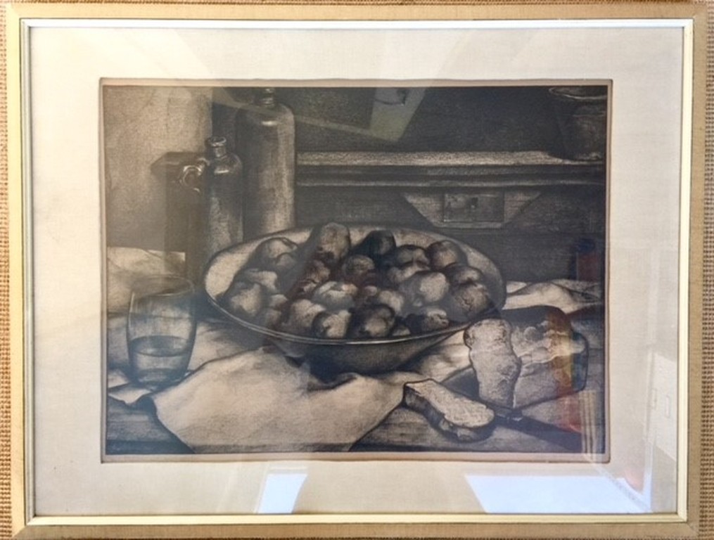 Stilleven met aardappelen, litho, 1930 verkocht voor € 90!