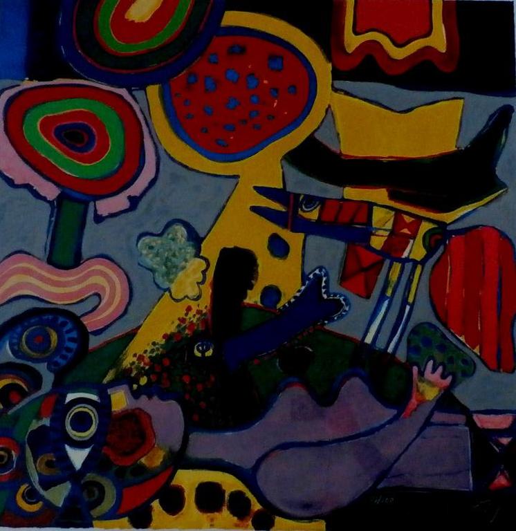 Corneille - grote ingelijste zeefdruk - 1989 verkocht voor € 750!