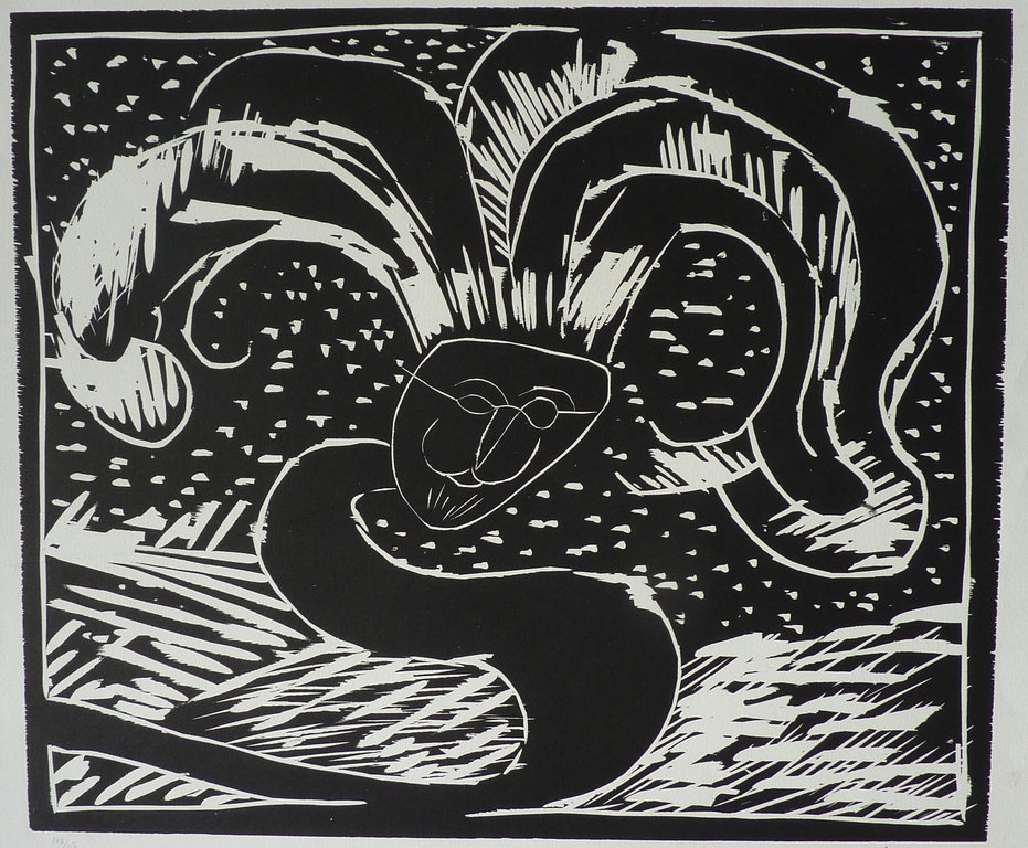 Pierre Alechinsky - Au fil du bois IV - houtgravure verkocht voor € 565!