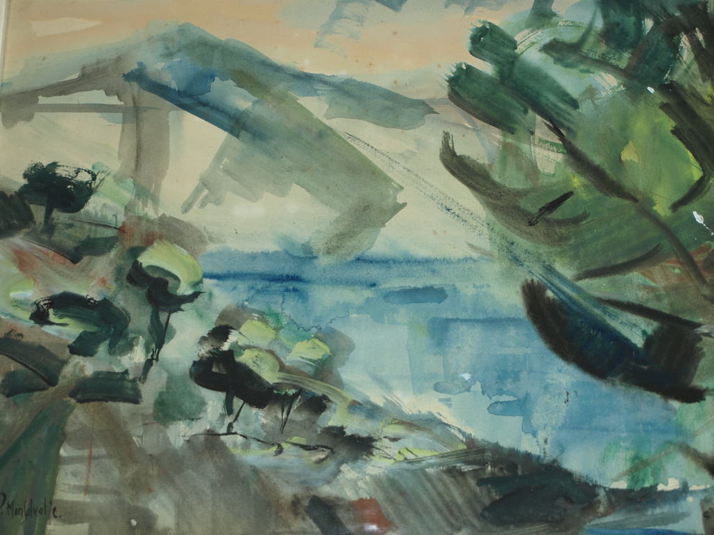 Monsalvati  – Aquarel – Landschap - Gesigneerd & ingelijst – ca 1960 kopen? Bied vanaf 1!