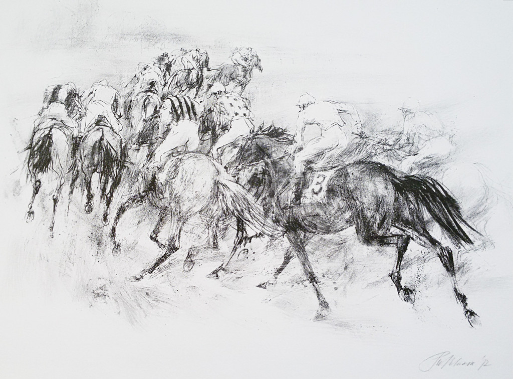 Piet Klaasse - Paardenrace, litho verkocht voor € 50!