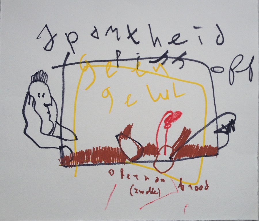 Herman Brood - originele tekening - viltstift op papier / ingelijst kopen? Bied vanaf 1!