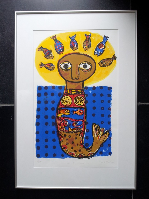 Toyin Loye 2 Gesigneerde Zeefdrukken Homage to Yemoja l en ll Ingelijst  kopen? Bied vanaf 1!