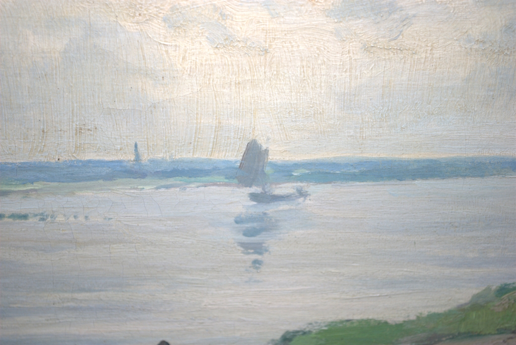 de IJssel bij Zwolle - olieverf  kopen? Bied vanaf 125!