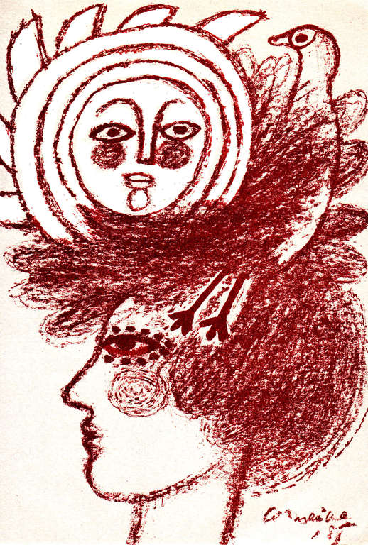 Corneille, litho uit 1983 Nieuwjaarswens verkocht voor € 45!