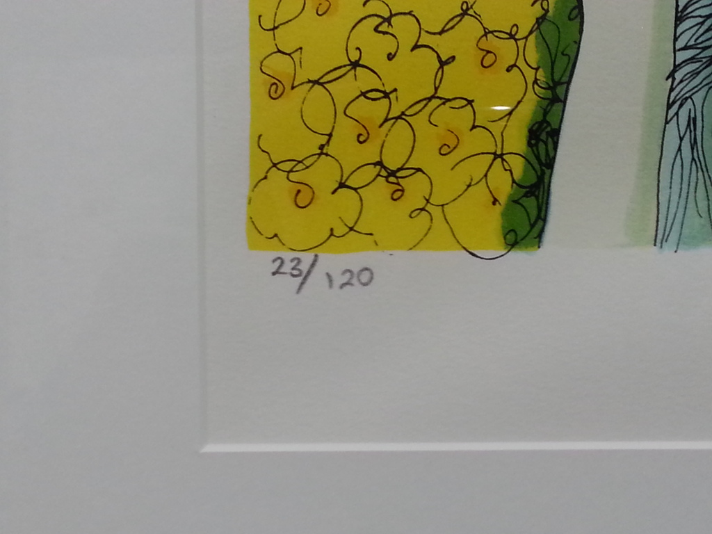 Patty Harpenau, zeefdruk met lijst , titel " Zondag" kopen? Bied vanaf 50!