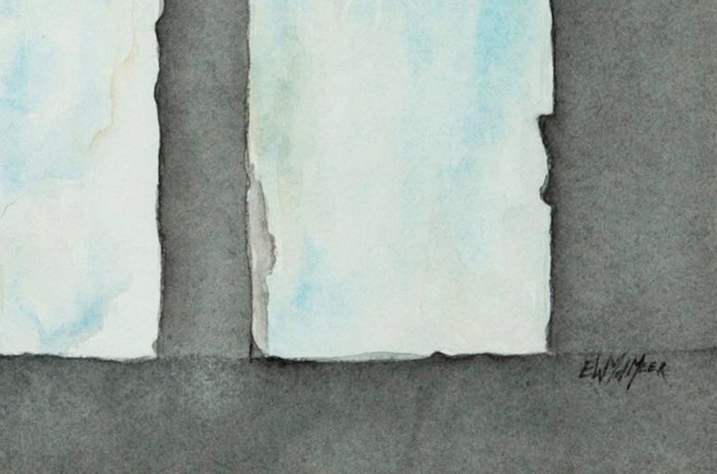 Onbekend gesigneerd: Aquarel, Impressie van een muur - Ingelijst kopen? Bied vanaf 1!