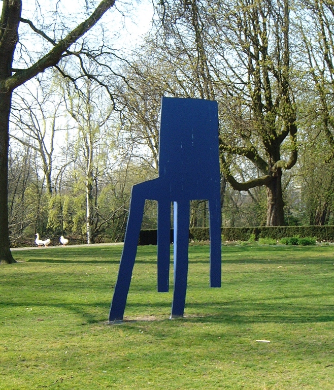 Klaas Gubbels handbeschilderde blauwe stoel - oplage 6 ex. kopen? Bied vanaf 450!