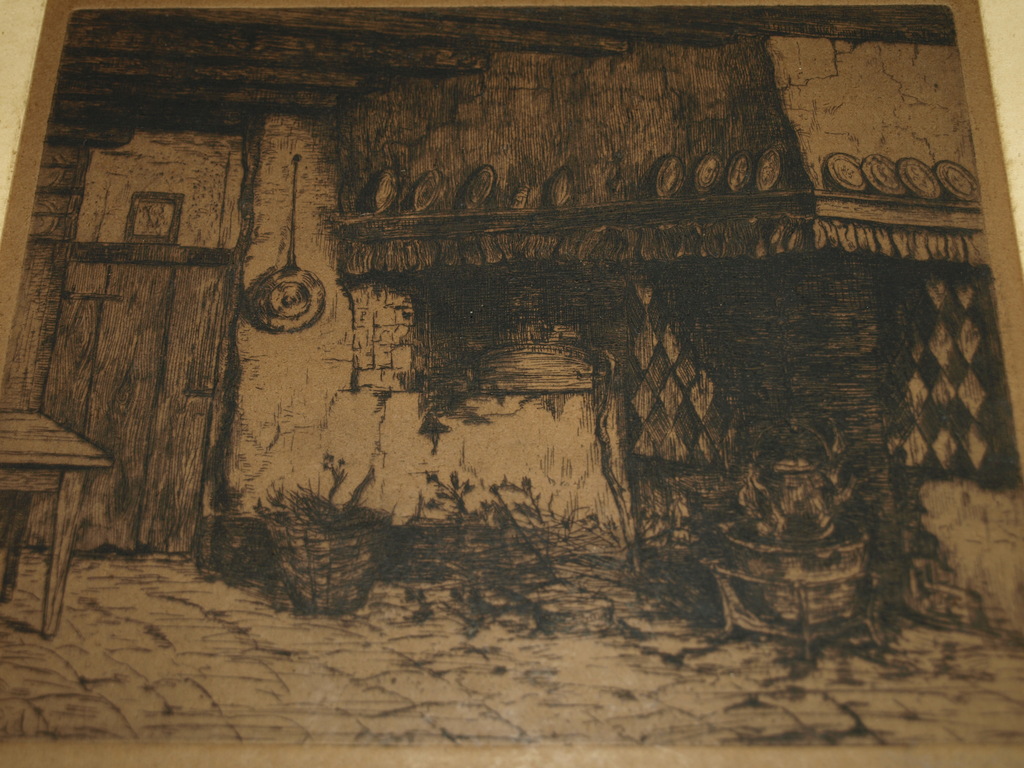 SUZE DE LINT (1878-1953) – Ets- Interieur –Gesigneerd & ingelijst–ca 1920 kopen? Bied vanaf 1!