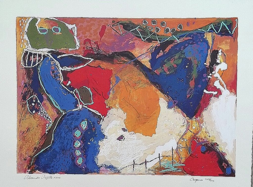 Alexander Vogels, zeefdruk op papier, Titel: Cugernie verkocht voor € 40!