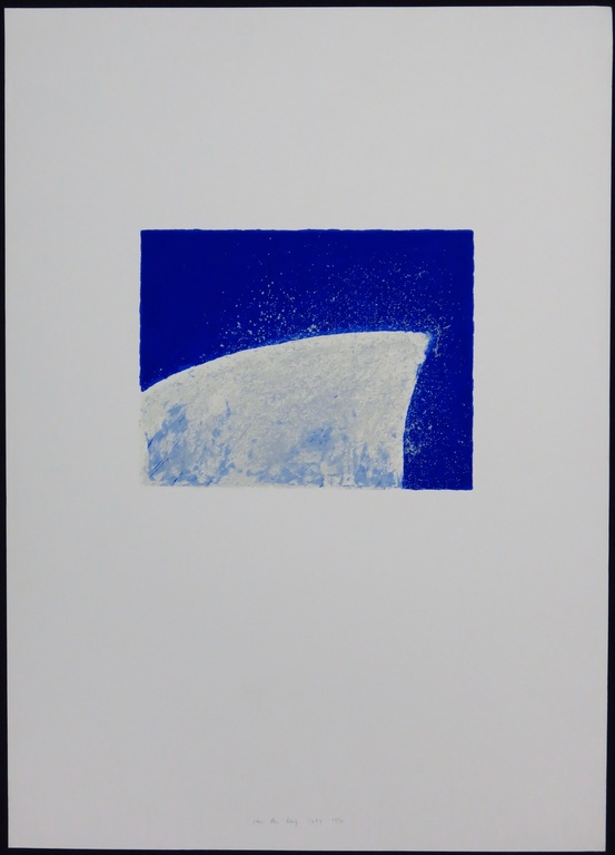 Jan van den Berg: Zeefdruk, Abstract blauw kopen? Bied vanaf 20!