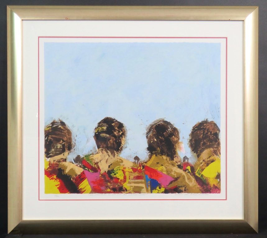 Willem van Scheijndel: Zeefdruk, Vier schoonheden - Ingelijst verkocht voor € 80!