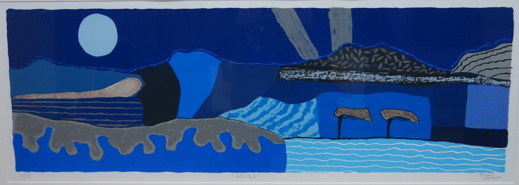 Ronald Boonacker: Zeefdruk, Aruba - Ingelijst (bijzonder formaat) verkocht voor € 110!