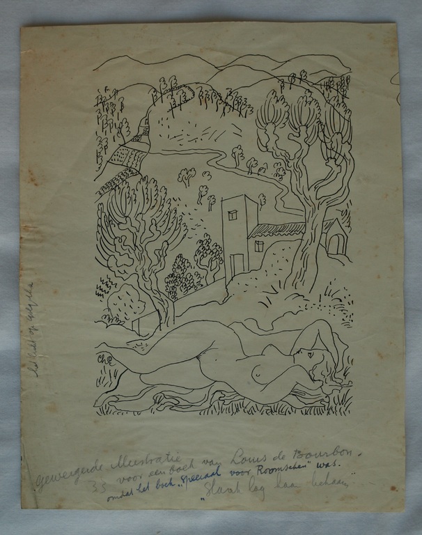 Charles Eyck : Tekening , Het licht achter Golgotha – gesigneerd – ca 1934 kopen? Bied vanaf 1!