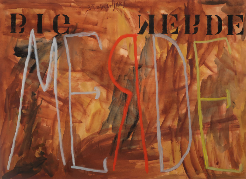 Jan van Holthe: Gouache op papier, Merde 15 kopen? Bied vanaf 1!