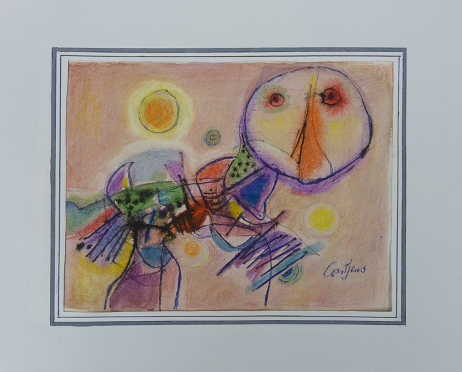 Toine Corstjens - Gouache - Vogelman. kopen? Bied vanaf 66!
