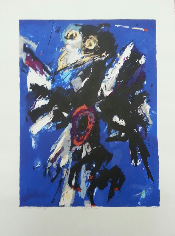 Charlotte Molenkamp, zeefdruk op papier, Titel: kopen? Bied vanaf 50!