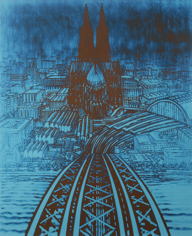 Jeroen Henneman: Zeefdruk, Keulen - Ingelijst verkocht voor € 80!