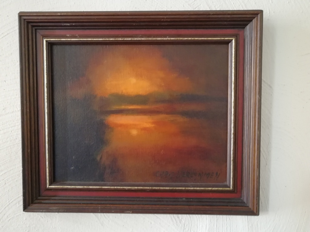 onbekend kunstenaar - olieverf op doek - zonsondergang kopen? Bied vanaf 1!