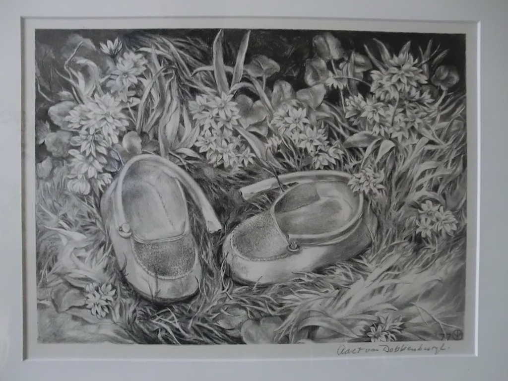Aart van Dobbenburgh: litho, kinderschoentjes verkocht voor € 35!