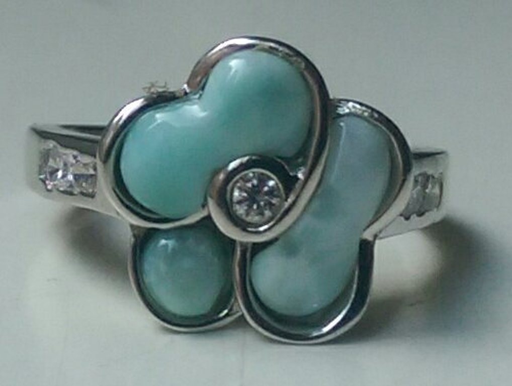 Zilveren ring met larimar kopen? Bied vanaf 29!