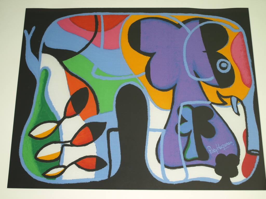 Patty Harpenau - Zeefdruk op Linnen – Olifant – Ingelijst, 82x102 cm kopen? Bied vanaf 150!