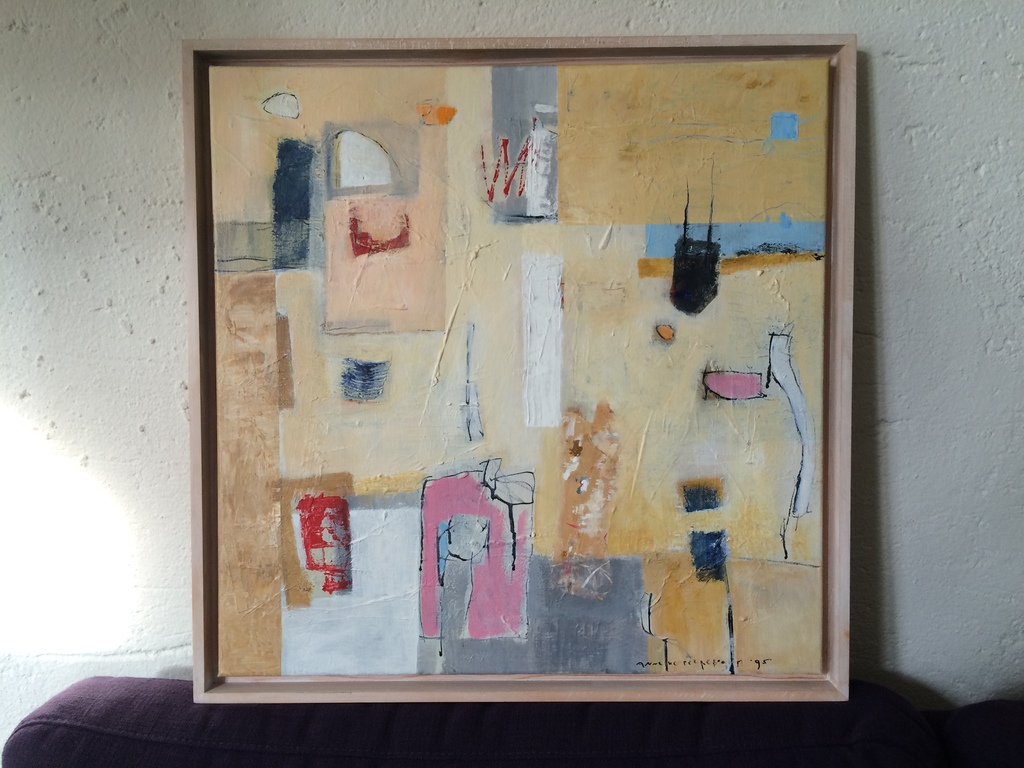 Anneke Peereboom: acryl op doek, Blue heaven verkocht voor € 350!