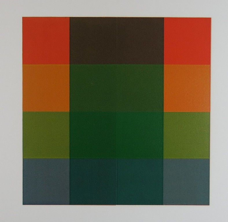 Michiel Duvekot: Lino, Geometrische compositie met vierkanten Nr. 5 'E' verkocht voor € 50!