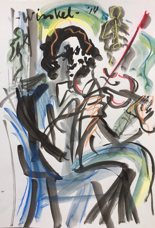 Arien Winkel - Originele tekening: Violist kopen? Bied vanaf 1!