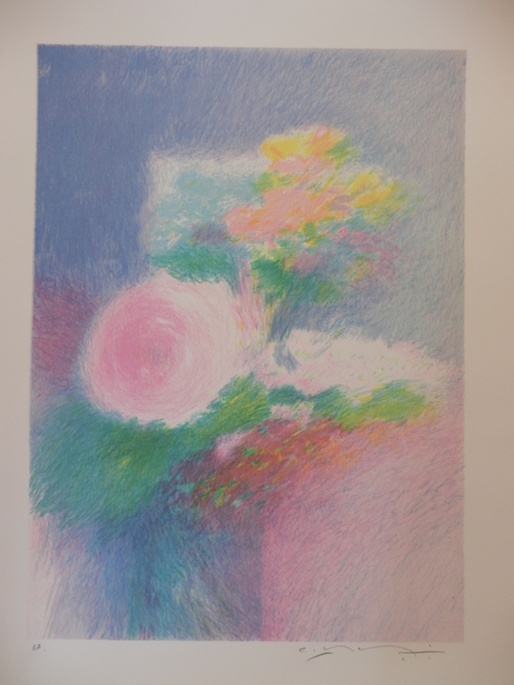 CLAUDE MANOUKIAN  Handgesigneerde Kleurenzeefdruk  LES FLEURS kopen? Bied vanaf 35!
