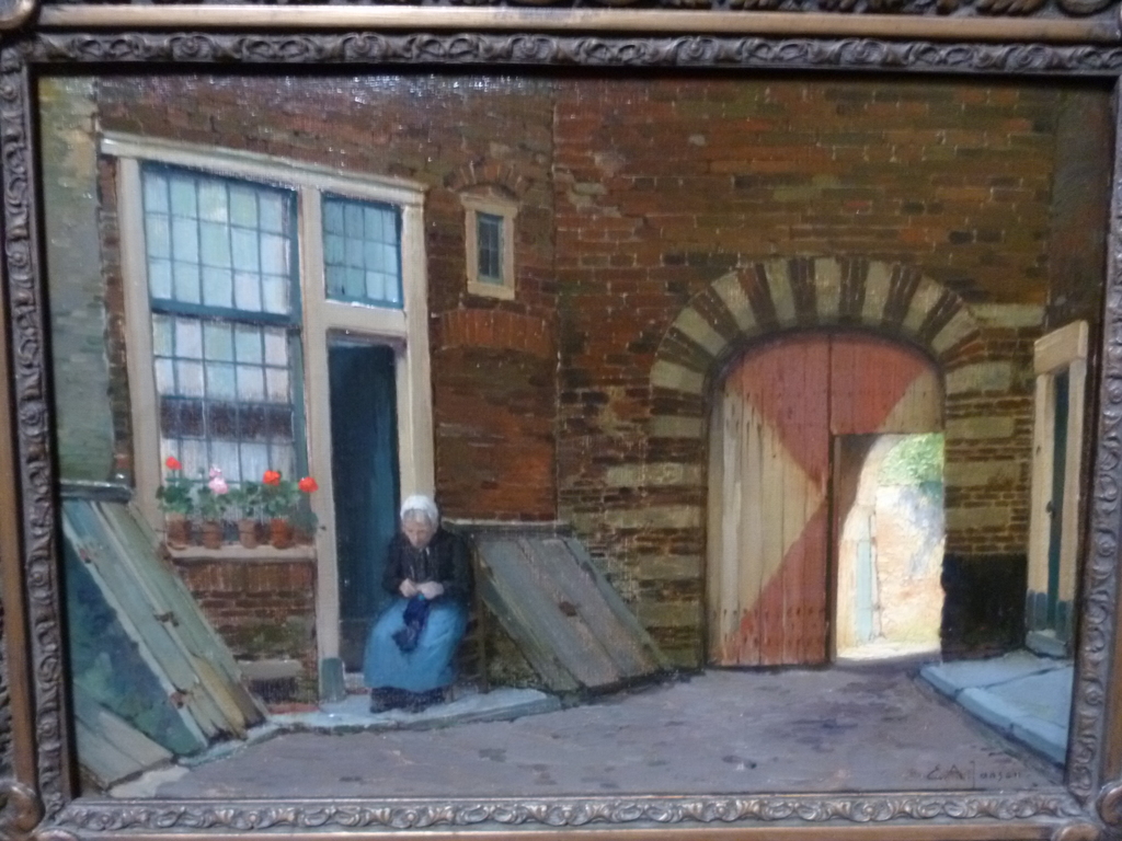 E.A. Jansen - olieverf - Kuiperspoort Middelburg (voorzijde) verkocht voor € 200!
