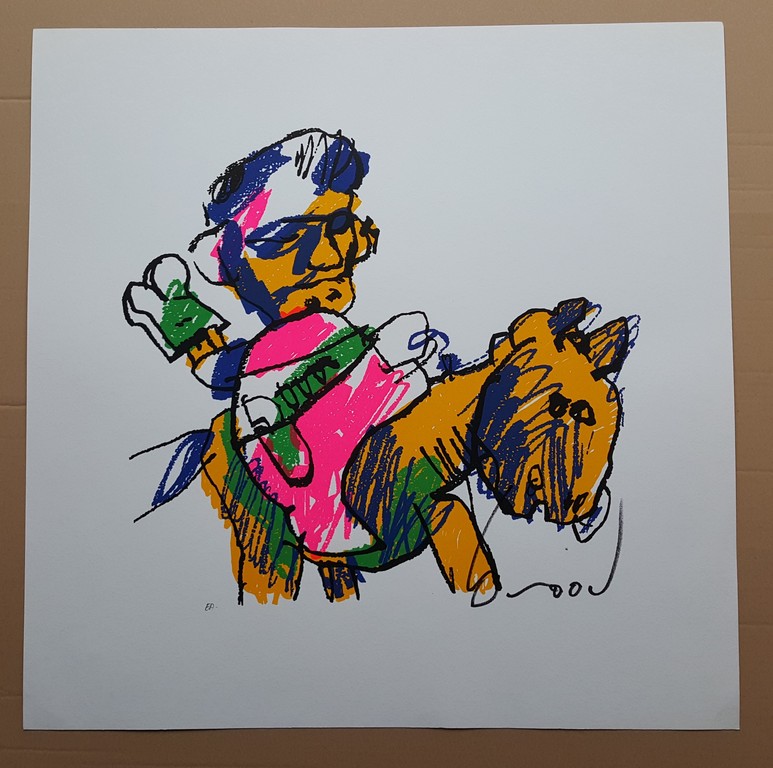Herman Brood - Man op paard - gesigneerde zeefdruk - oplage E/A kopen? Bied vanaf 1!