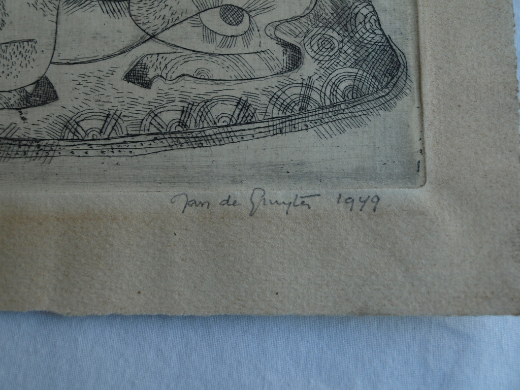 Jan de Gruijter : Ets , zonder titel – Gesigneerd – 1949 kopen? Bied vanaf 1!