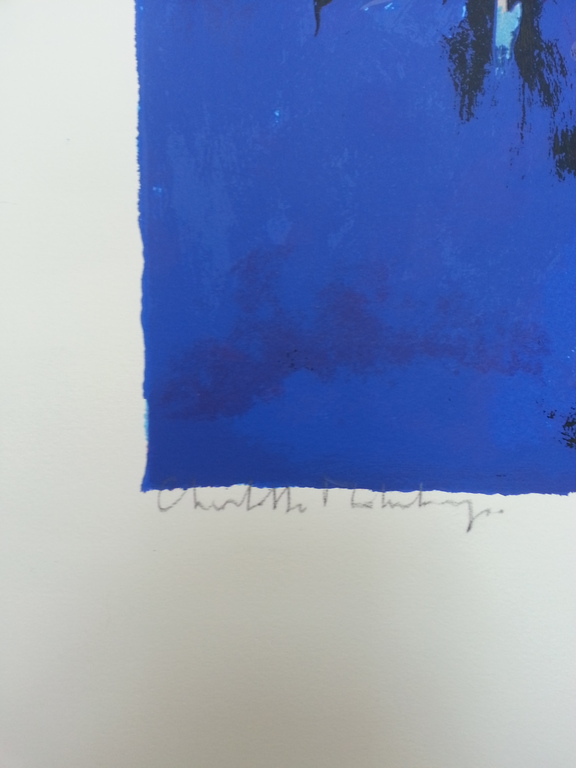 Charlotte Molenkamp, zeefdruk op papier, Titel: kopen? Bied vanaf 50!