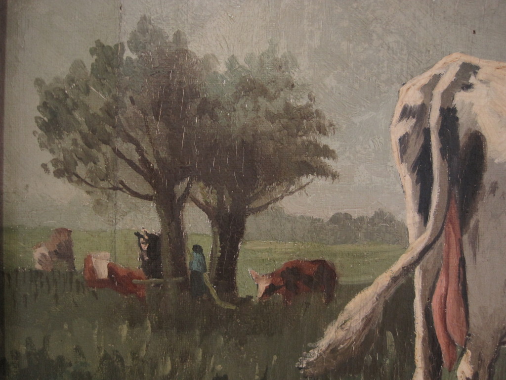 Willem F Hulk 1852-1906 olieverf "Koeien in polderlandschap" omstreeks 1880 kopen? Bied vanaf 1!