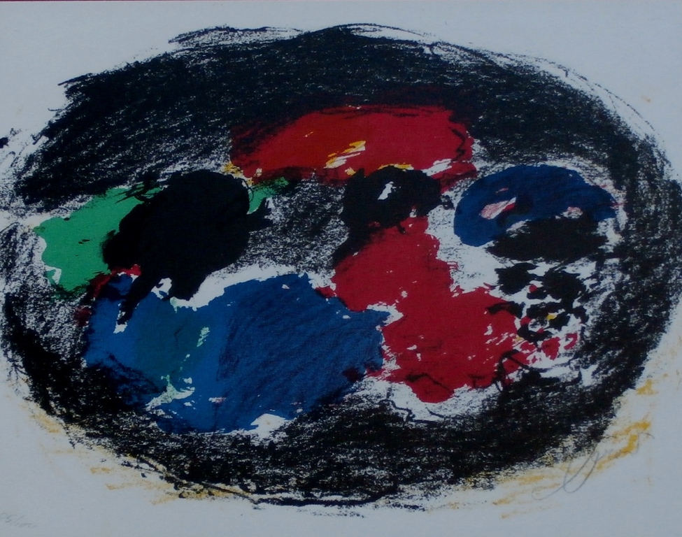 Eugene Brands, litho: Landscape at Night -1968 - gesigneerd verkocht voor € 175!