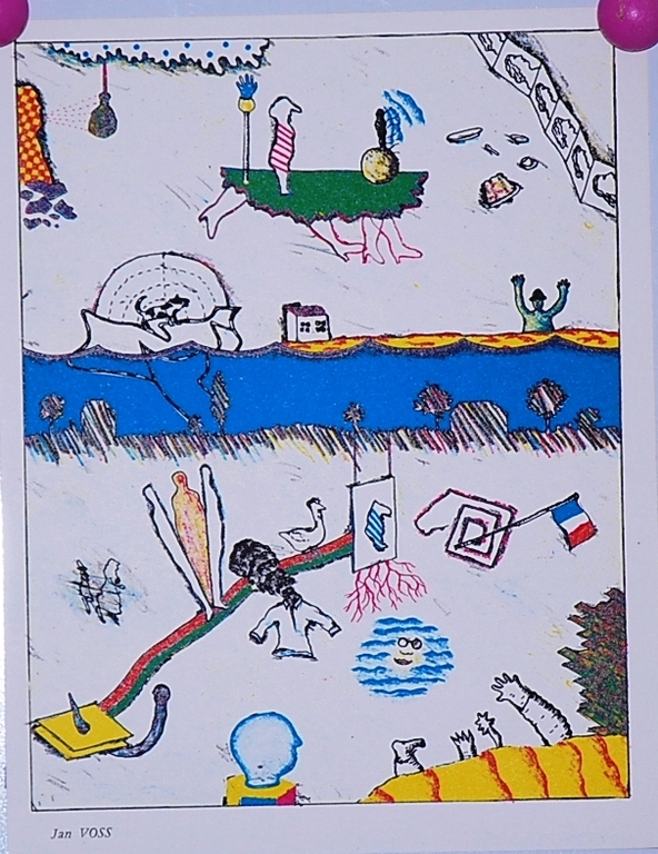 Jan Voss: Kleurenlitho. Speelse compositie.  kopen? Bied vanaf 20!