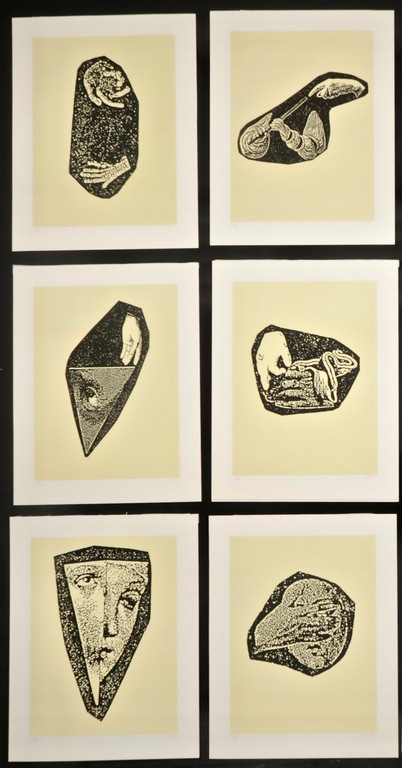 Lot met 6 werken van Pieter Bijwaard: Zeefdruk, Zonder titel II kopen? Bied vanaf 1!