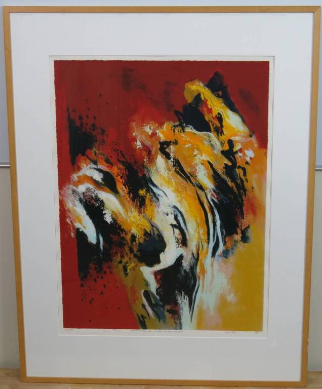 Mattie Schilders: Zeefdruk, Gele rotsen - Ingelijst (groot) kopen? Bied vanaf 50!