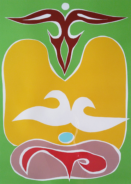 Richard Mortensen - Abstracte compositie, zeefdruk (ingelijst) verkocht voor € 46!