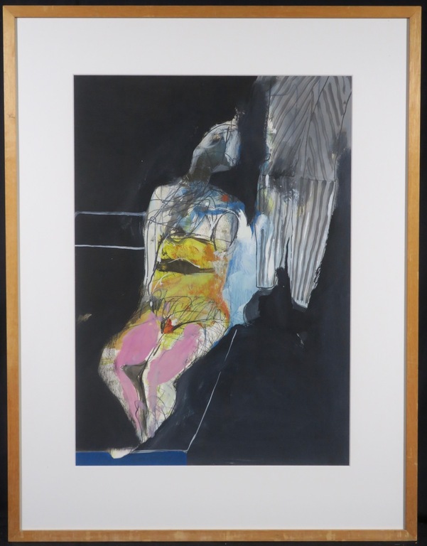 Herman van der Hoff: Olieverf op papier, Z.T. (Figuur) - Ingelijst kopen? Bied vanaf 40!