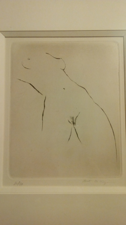 Bert de Keyser, ets, Naakt,18x22 techniek:'Dry needle etching'. Handgesigneerd.  kopen? Bied vanaf 1!
