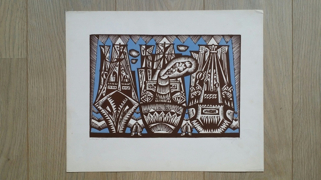 Aldona Skirutyte, Kleurenlitho, Schepen kopen? Bied vanaf 20!