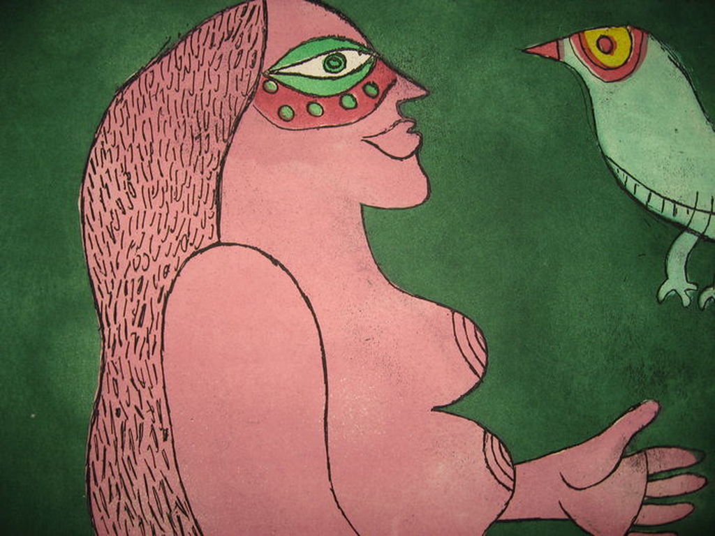 Corneille: La venue de l'oiseau - Ets en aquatint  - 1977 kopen? Bied vanaf 299!