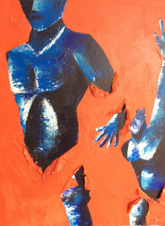 Onbekende kunstenaar acryl verf en materie op doek kopen? Bied vanaf 1!