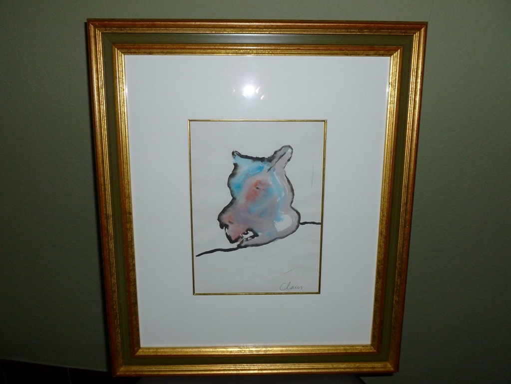 Hugo Claus : originele aquarel (unica),zonder titel,gesigneerd in potlood. kopen? Bied vanaf 430!
