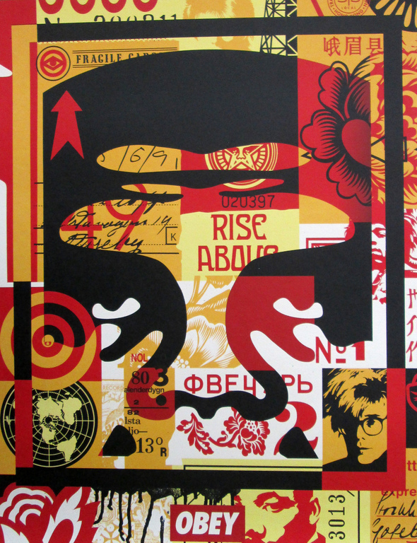 AcheterShepard Fairey (OBEY) - Face Collage I - offset - handgesigneerd? Enchérissez de 89!